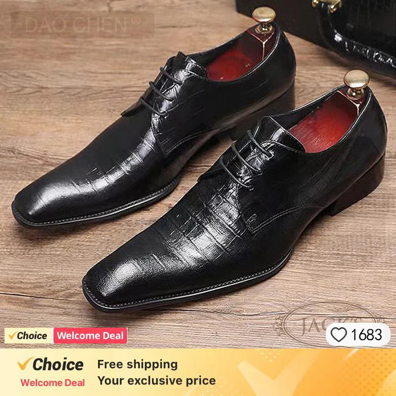Summer business suit men's shoes black glossy leather shoes leading pointed party trend wedding shoes. - Image 11