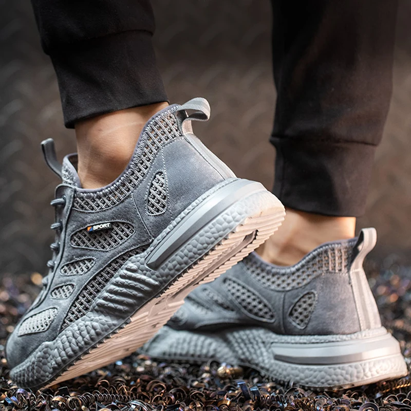 Summer Breathable Work Safety Shoes Work Steel Toe Shoes Anti Smashing Anti Stabbing Indestructible Shoes Protection Boots Men - Image 5