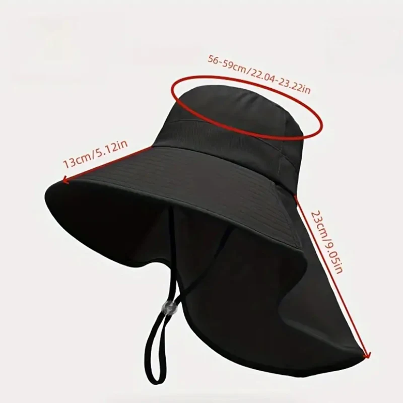 New Summer Ponytail Hat with Large Brim Sun Visor Women's Neck Protection Fisherman's Hat Outdoor Hat - Image 4