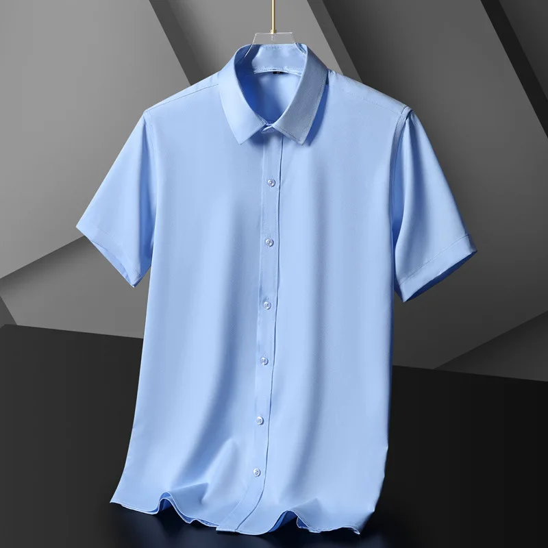 Men Shirts Short Sleeves Dress Shirts For Men Slim Fit Camisa Social Busines White Office Shirt Men's Clothing S-4XL - Image 3