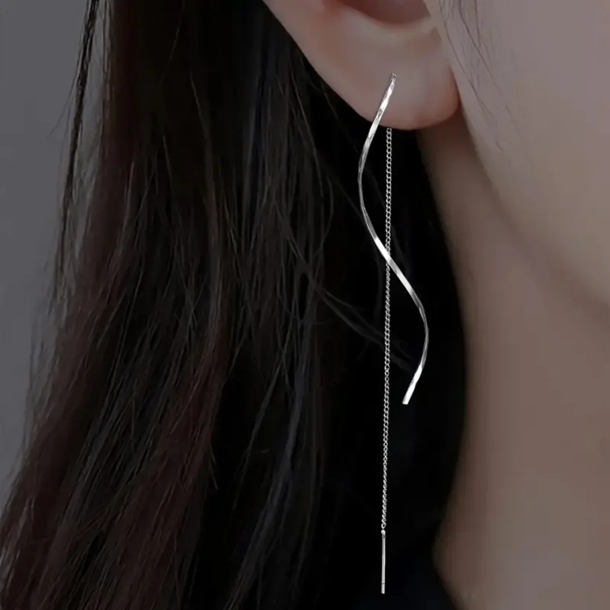 New Minimalist Long Wavy Fringe Earrings New Women Fashionable Hanging Earrings High-End Jewelry Minimalist Accessories Gifts - Image 12