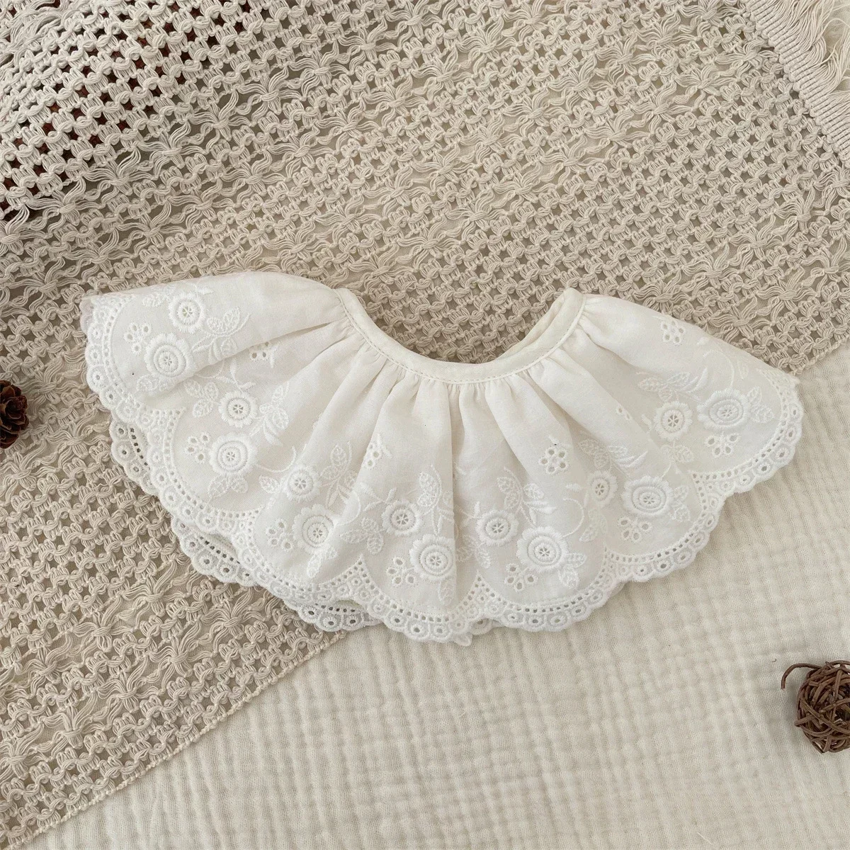 Baby Bib Lace Baby Accessories Korean Kids Lace Collar Cute Hollow Female Baby Bib Scarf Floral Infants Saliva Towel - Image 9