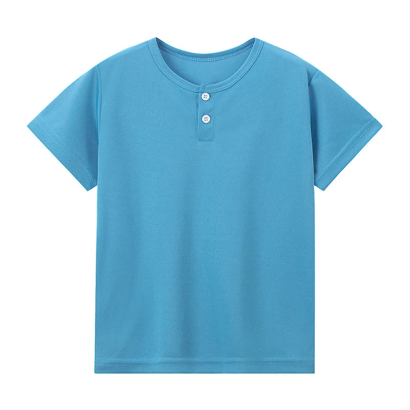 3/1 Pcs Children's Quick-drying Multicolor Breathable Henry Short-sleeved Boy Casual Fashion Button Top Joker Gentleman Student - Image 3