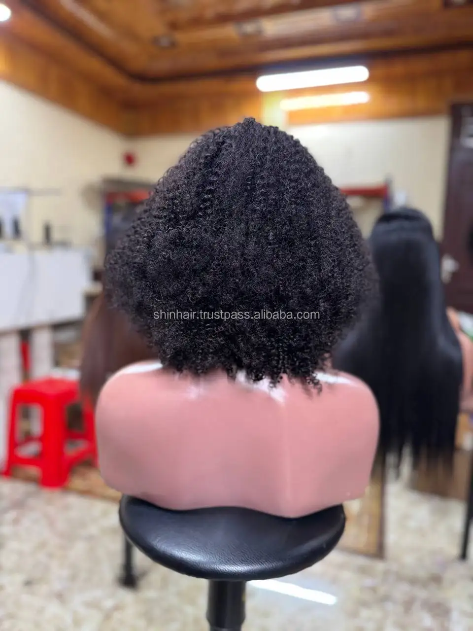 Wholesale Virgin Human Hair Kinky Curly Short Bob Wig – Transparent Lace & Aligned Cuticles - Image 4