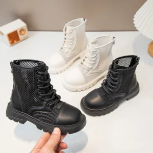 Children's Fashion Boots Ages 3–18 Summer Beige Boys' Fishnet Stockings Medium-to-large Childrens Short Boots Kids Sandals Girls