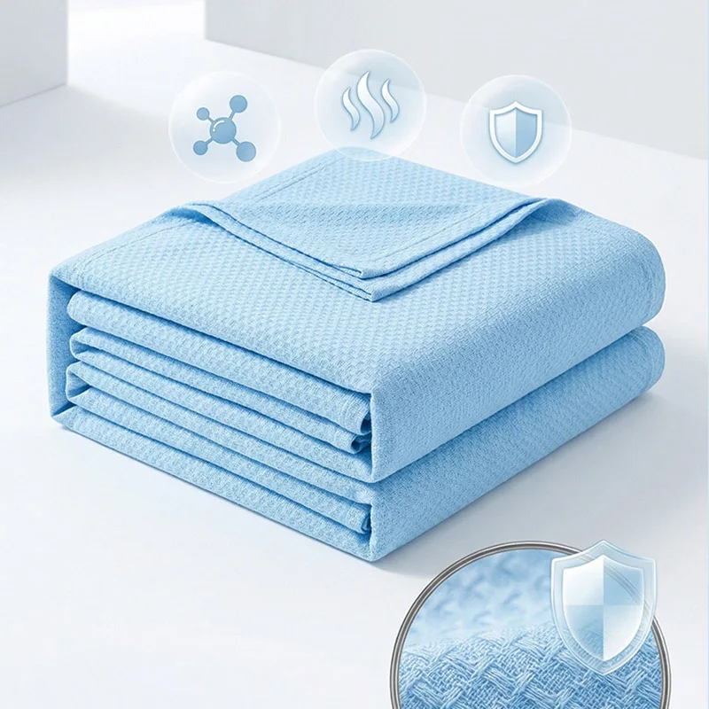100% Bamboo Fiber Thin Summer Blanket Soft Breathable Sofa Bed Cooling Blanket for Adults Kids Lightweight Air Conditioner Quilt - Image 4