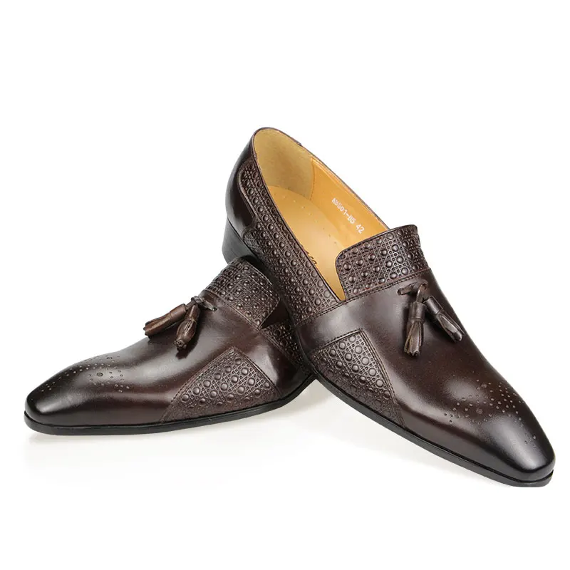 New Leather Casual Shoes Mens Summer One-Step Loafers Dress Wedding Leather Luxury Groom Wedding Men Italian Style Oxford Shoes - Image 6