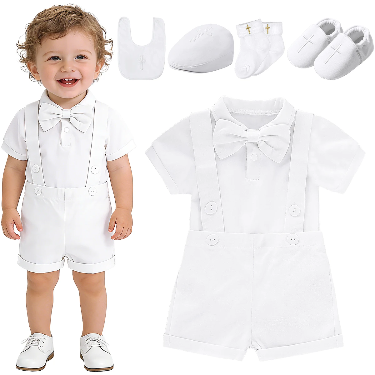 Baby Boy Christening Outfit Newborn Baptism Blessing Communion Set Infant Formal Suit White First Easter Church Clothes - Image 7