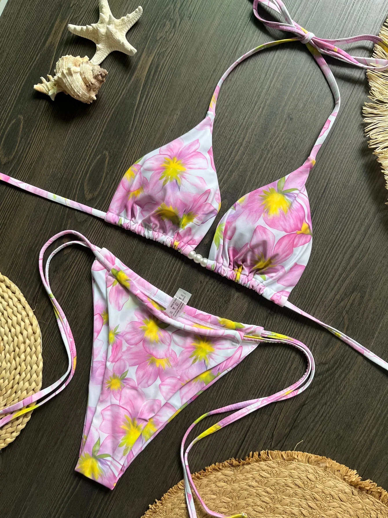 Micro Bikini 2026 Swimwear Women Swimsuit Sexy luxury Brazilian Bikini Set Halter Print Biquini Push Up Pearl Beachwear Female - Image 2