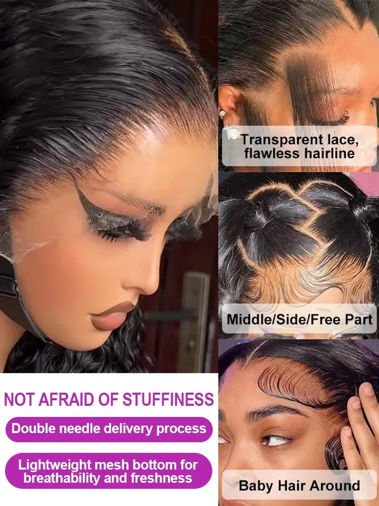 46 Inch HD 13x6 Loose Deep Wave Lace Frontal Human Hair Wig Brazilian 13x4 360 Water Curly Lace Front Wigs For Women 200 Density - Image 4