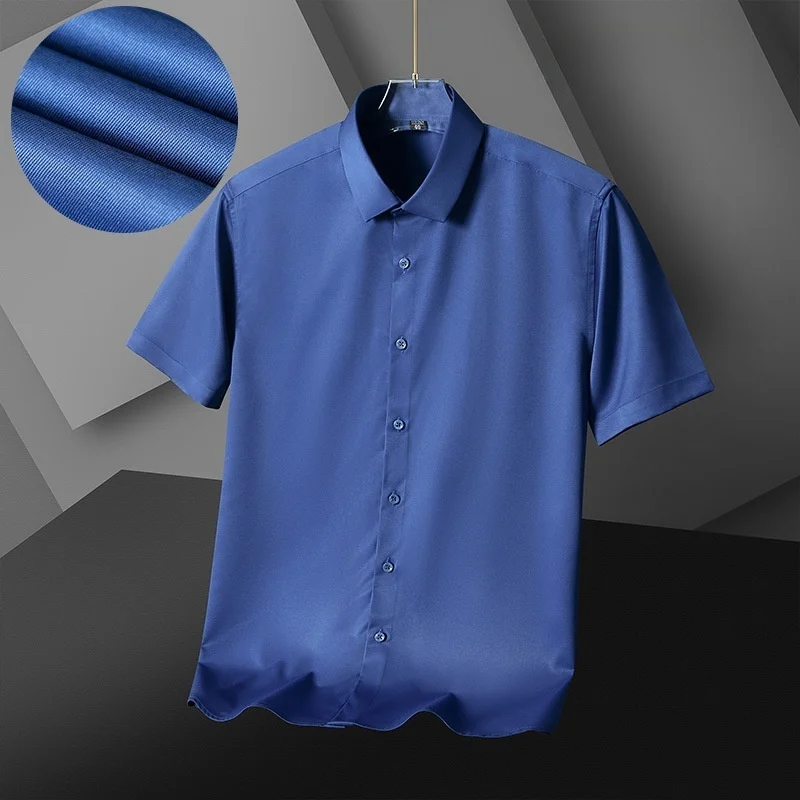 Men Shirts Short Sleeves Dress Shirts For Men Slim Fit Camisa Social Busines White Office Shirt Men's Clothing S-4XL - Image 11
