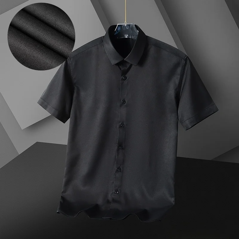Men Shirts Short Sleeves Dress Shirts For Men Slim Fit Camisa Social Busines White Office Shirt Men's Clothing S-4XL - Image 4