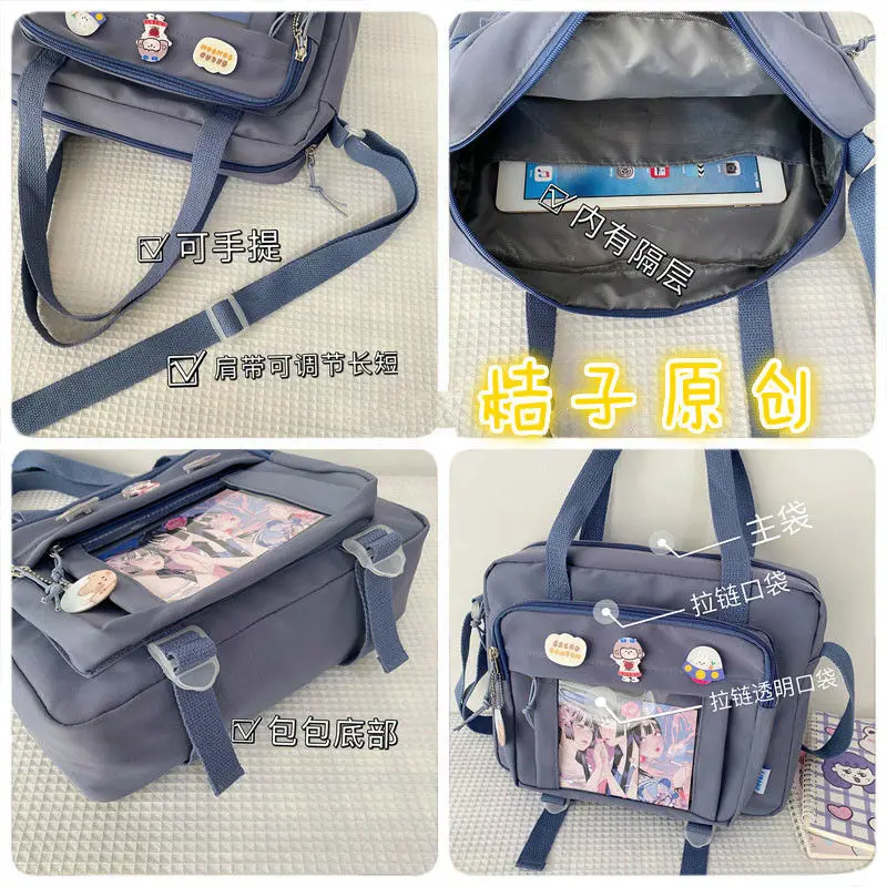 Korean Women's Messenger Bag Simple Multifunctional Female College Student Style Large Capacity Portable One Shoulder Diagonal - Image 5