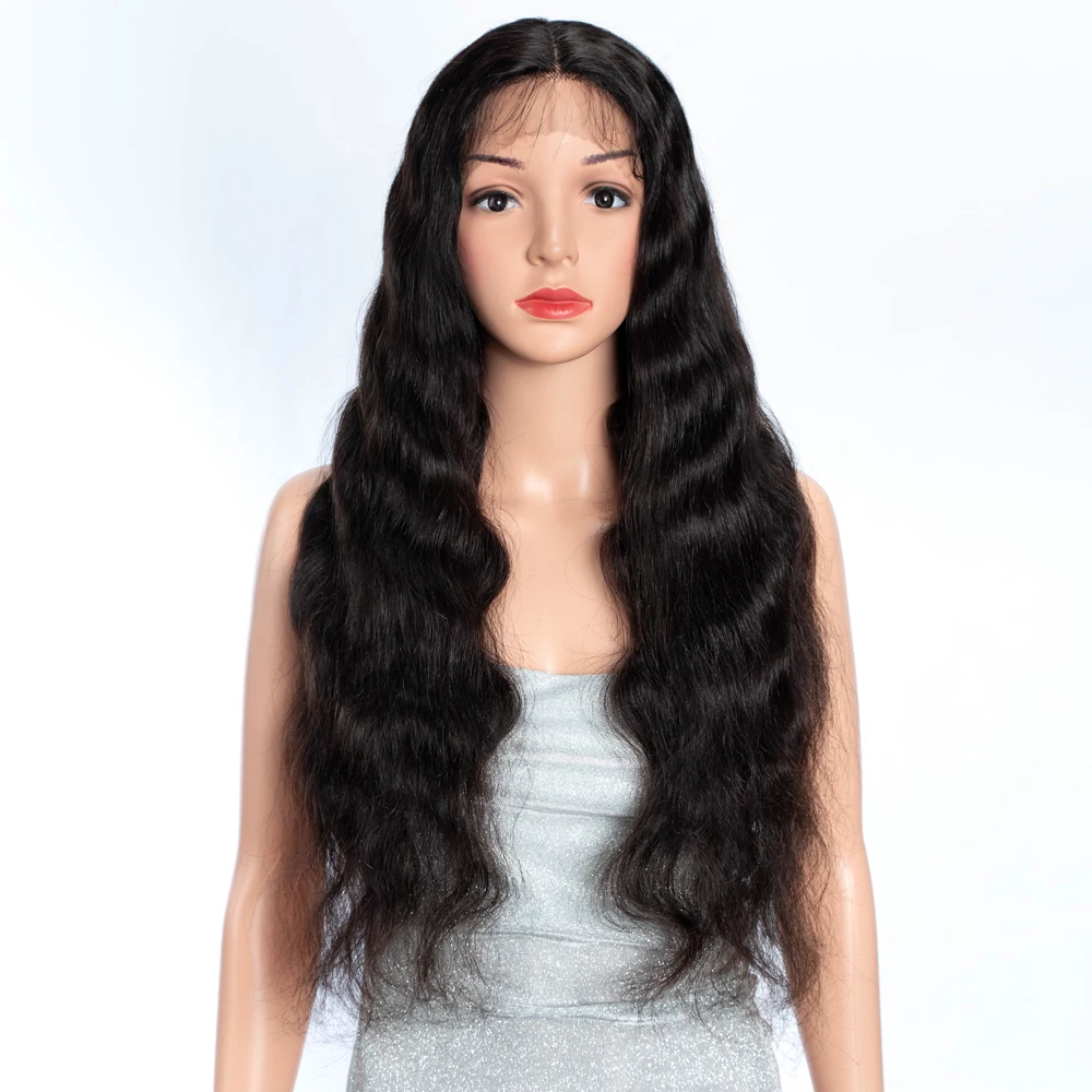 Lekker Black Long Wavy 13x1 T Part Lace Front 100% Human Hair Wigs For Women Brazilian Remy Hair Body Wave Clearance Glueless - Image 3