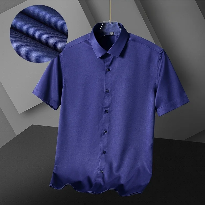 Men Shirts Short Sleeves Dress Shirts For Men Slim Fit Camisa Social Busines White Office Shirt Men's Clothing S-4XL - Image 8