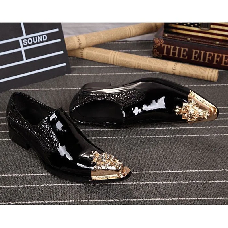 Summer business suit men's shoes black glossy leather shoes leading pointed party trend wedding shoes. - Image 4