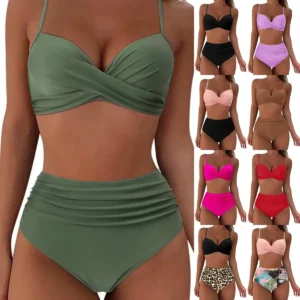 2026 Sexy High-Waisted Bikini Set – Women's Summer Beachwear & Bathing Suit