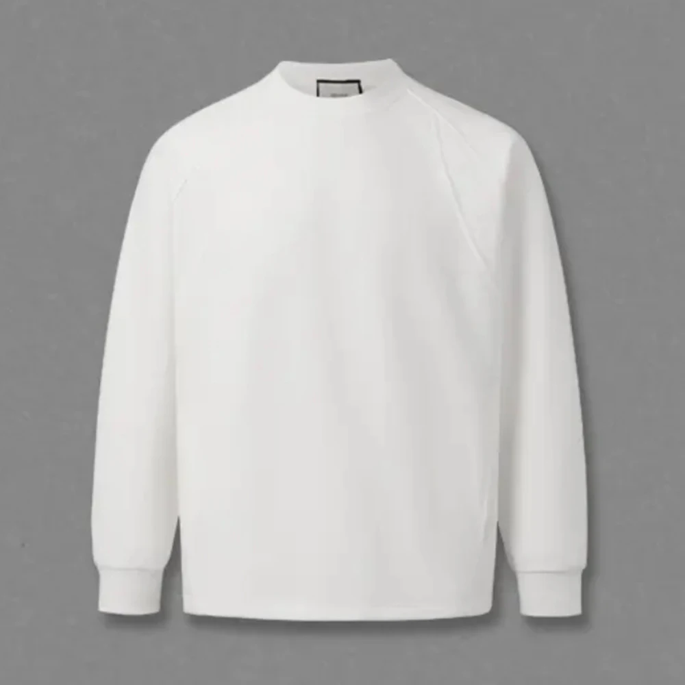 Fashion Men's Solid Color Long-sleeved T-shirt Sweatshirt 2025 Autumn And Winter New Pocket Round Neck Lloose Casual Pullover - Image 9
