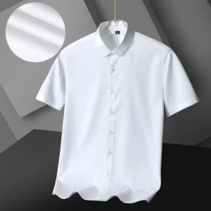 Men Shirts Short Sleeves Dress Shirts For Men Slim Fit Camisa Social Busines White Office Shirt Men's Clothing S-4XL