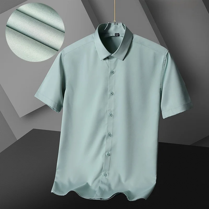 Men Shirts Short Sleeves Dress Shirts For Men Slim Fit Camisa Social Busines White Office Shirt Men's Clothing S-4XL - Image 9