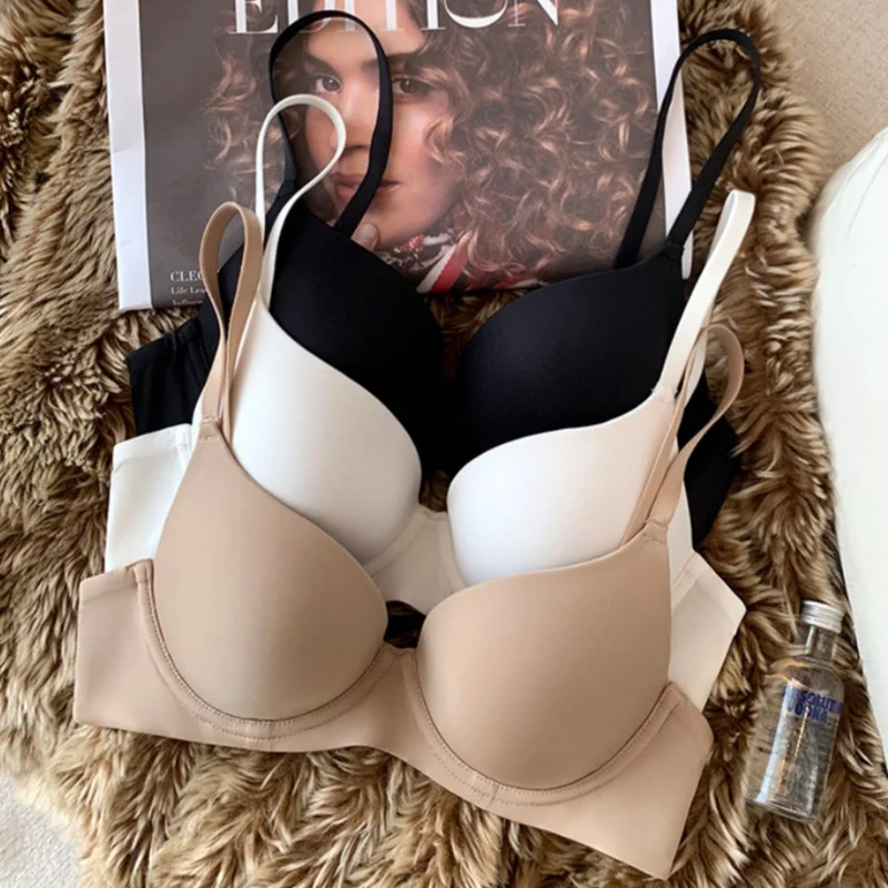 Push-Up Bras For Women Underwire Bra Seamless Smooth Brassiere 3/4 Fixed Cup Soft Top Women's Underwear Daily Lingerie S-X