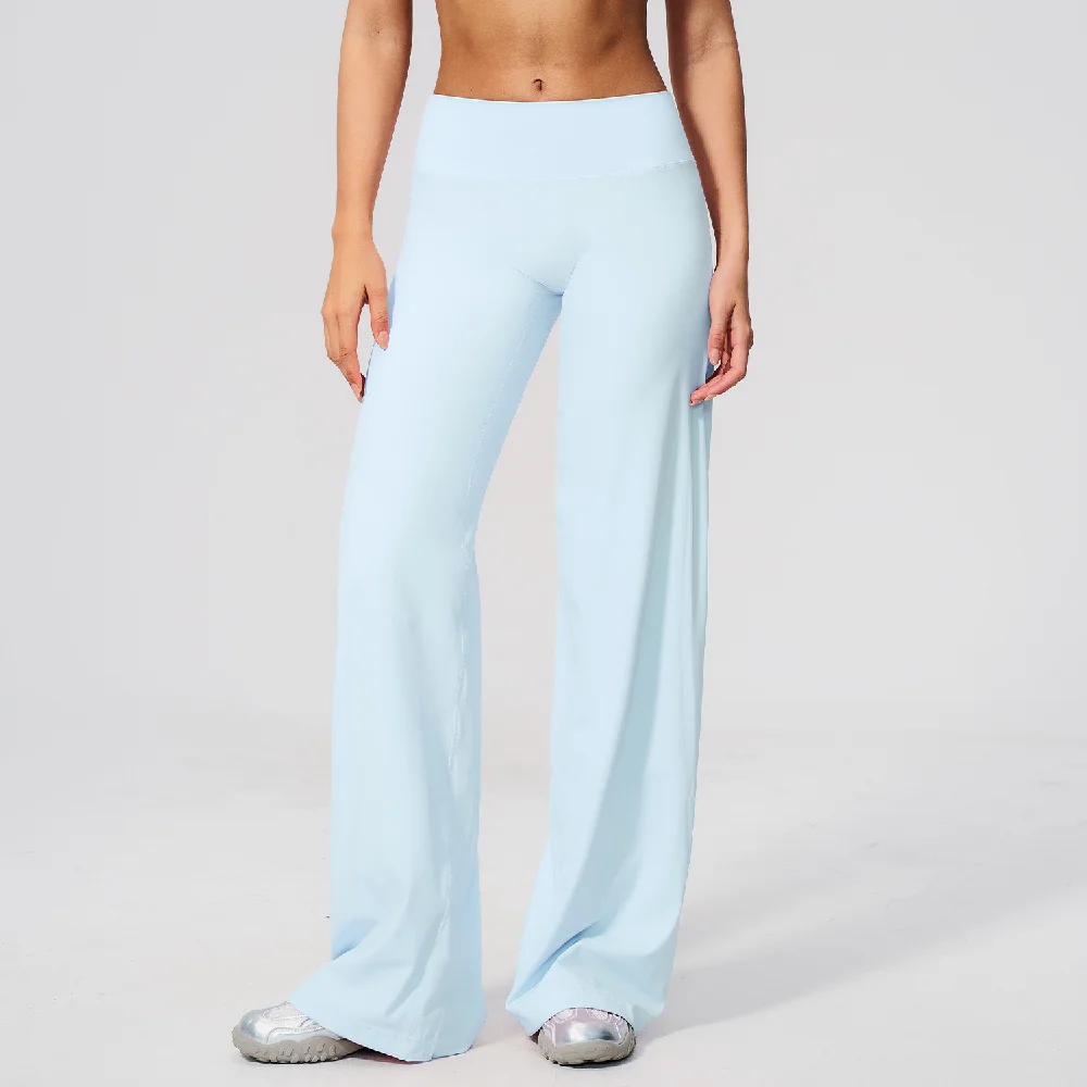 Summer Yoga Pants Women's High Waist Sports Flared Pants Fitness Wide-Leg Pants Athletic Wear Running Workout Flared Trousers - Image 3