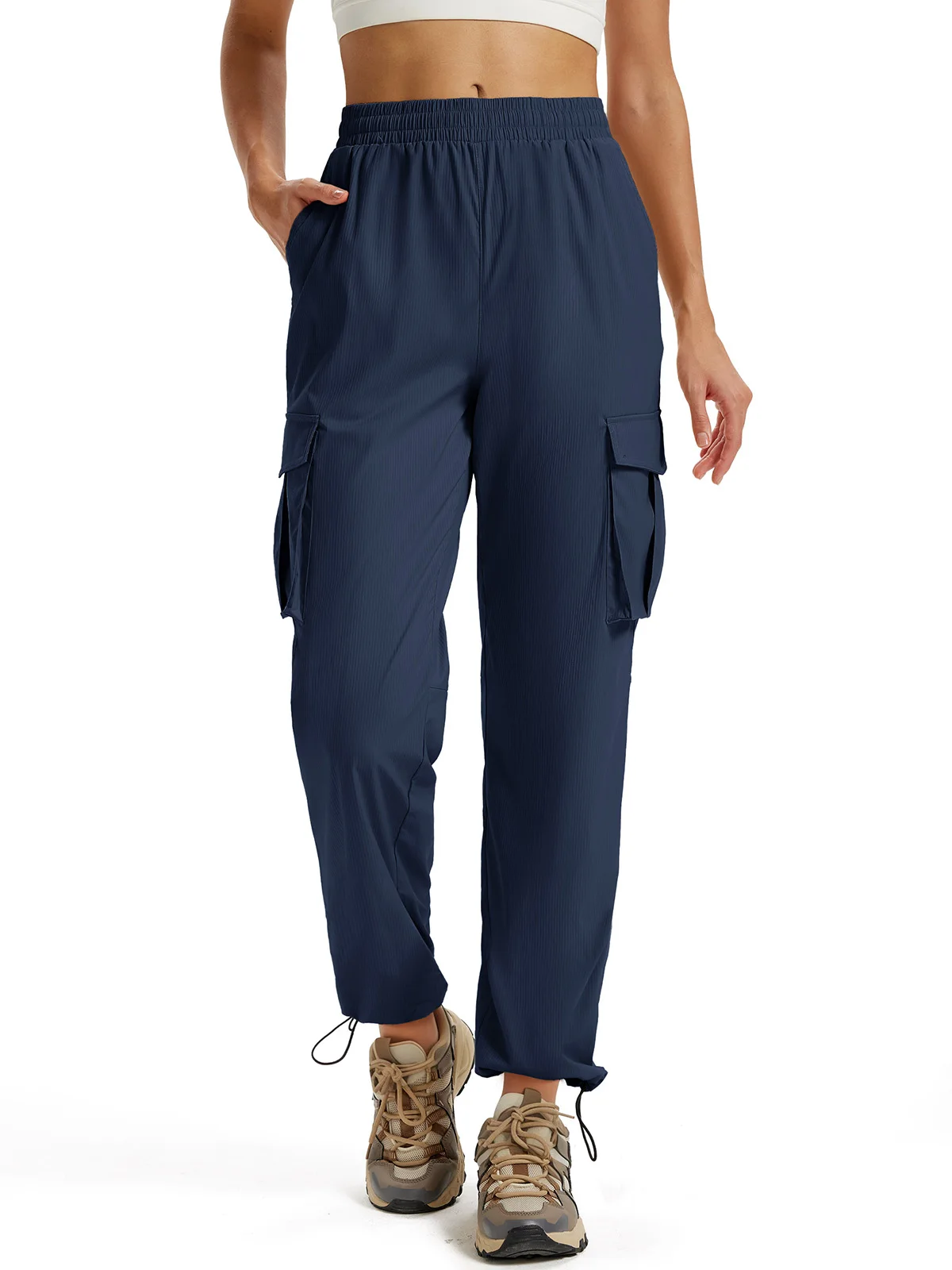 TACVASEN Women's Lightweight Quick Dry Adjustable Drawcords Hiking Pants Nylon Water Resistant Travel Cargo Pants with 5 Pockets - Image 10