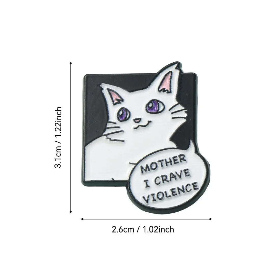 Cute and Quirky Cat Brooches: Dark and Whimsical Metal Pins for Clothing, Bags, and Unique Accessories - Image 19