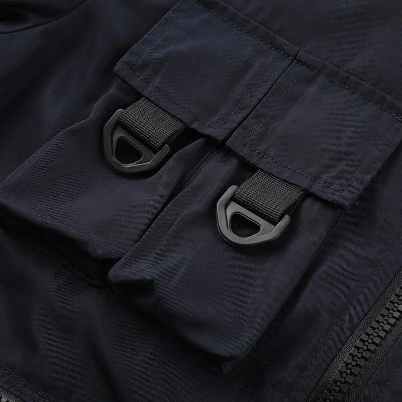 Spring And Autumn Men's Pilot Jacket Baseball Jacket Functional Multi Pocket Thin Wear Resistant Jacket Workwear Printed LOGO - Image 4