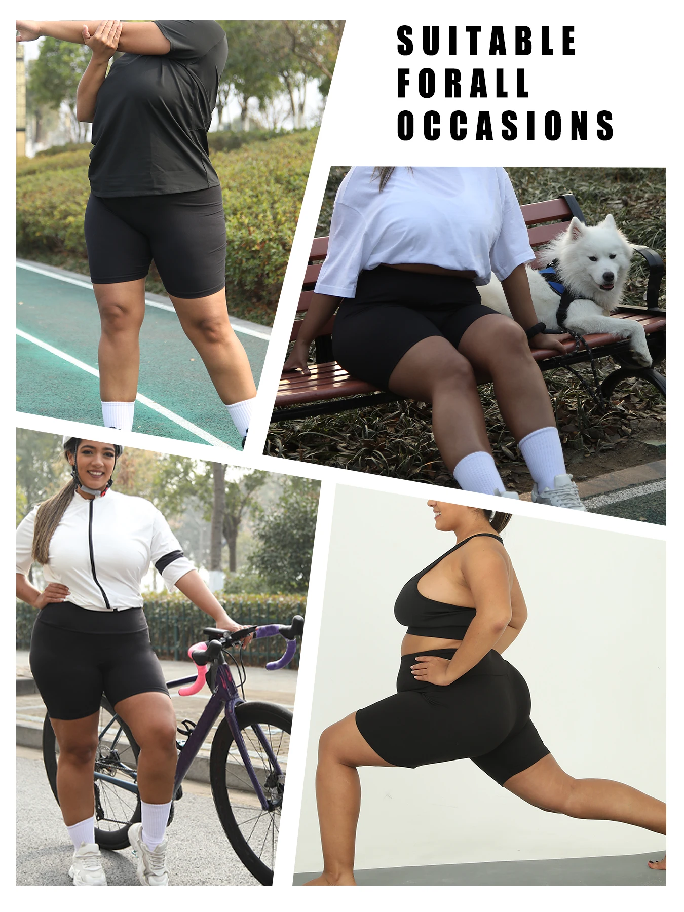 2 Pack Plus Size Biker Shorts for Women High Waisted Super Soft Workout Yoga Athletic Shorts Running - Image 3