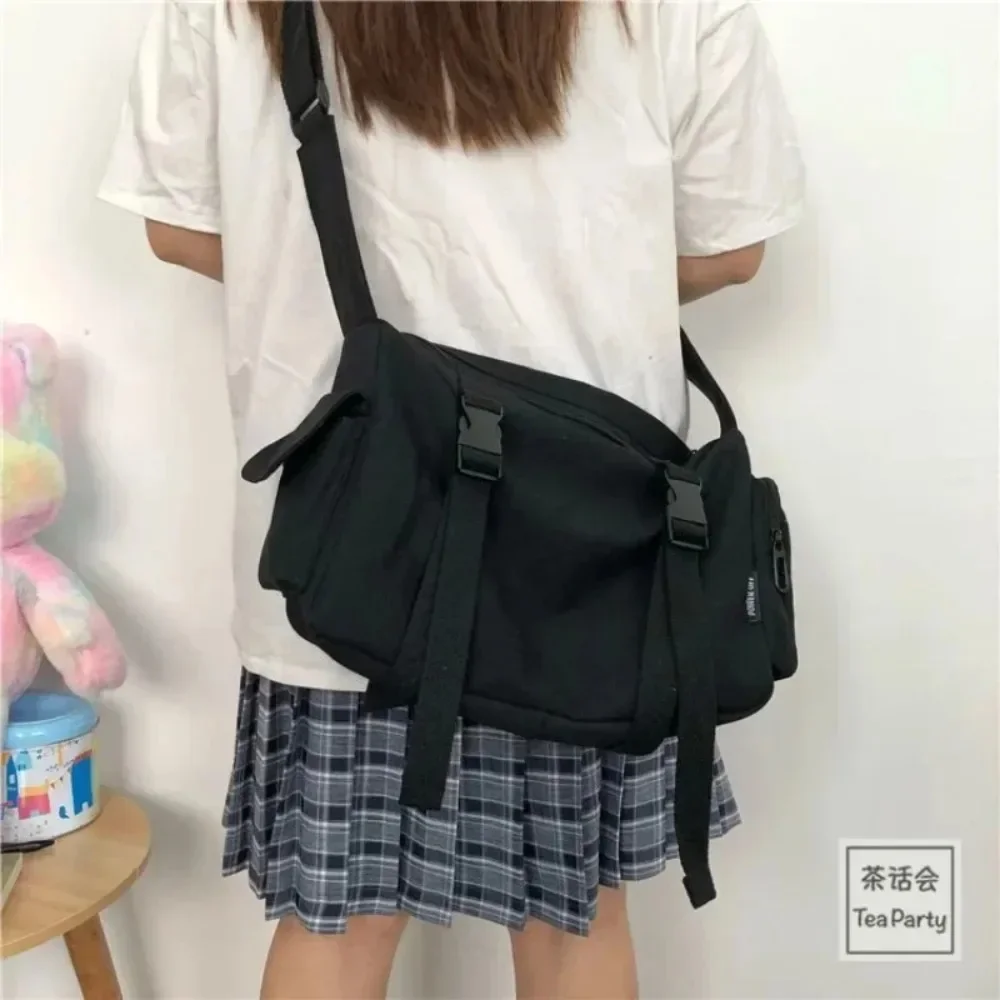 Canvas Crossbody Bags for Women Youth Men Fashion Casual Large Capacity Handbags Shoulder Bags Solid Color Ladies Messenger Bag - Image 4
