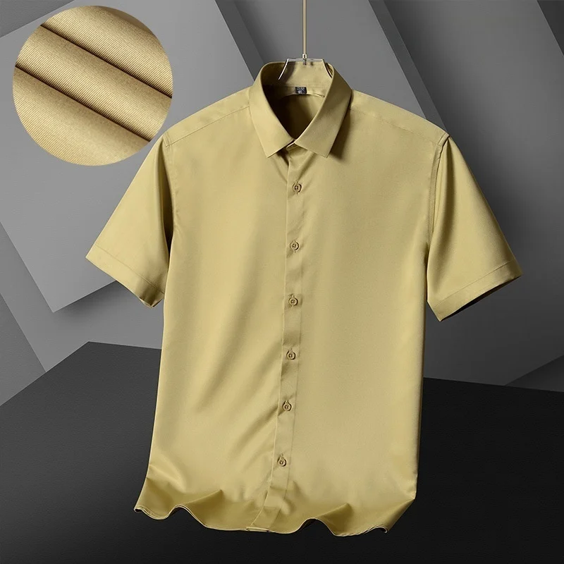 Men Shirts Short Sleeves Dress Shirts For Men Slim Fit Camisa Social Busines White Office Shirt Men's Clothing S-4XL - Image 7