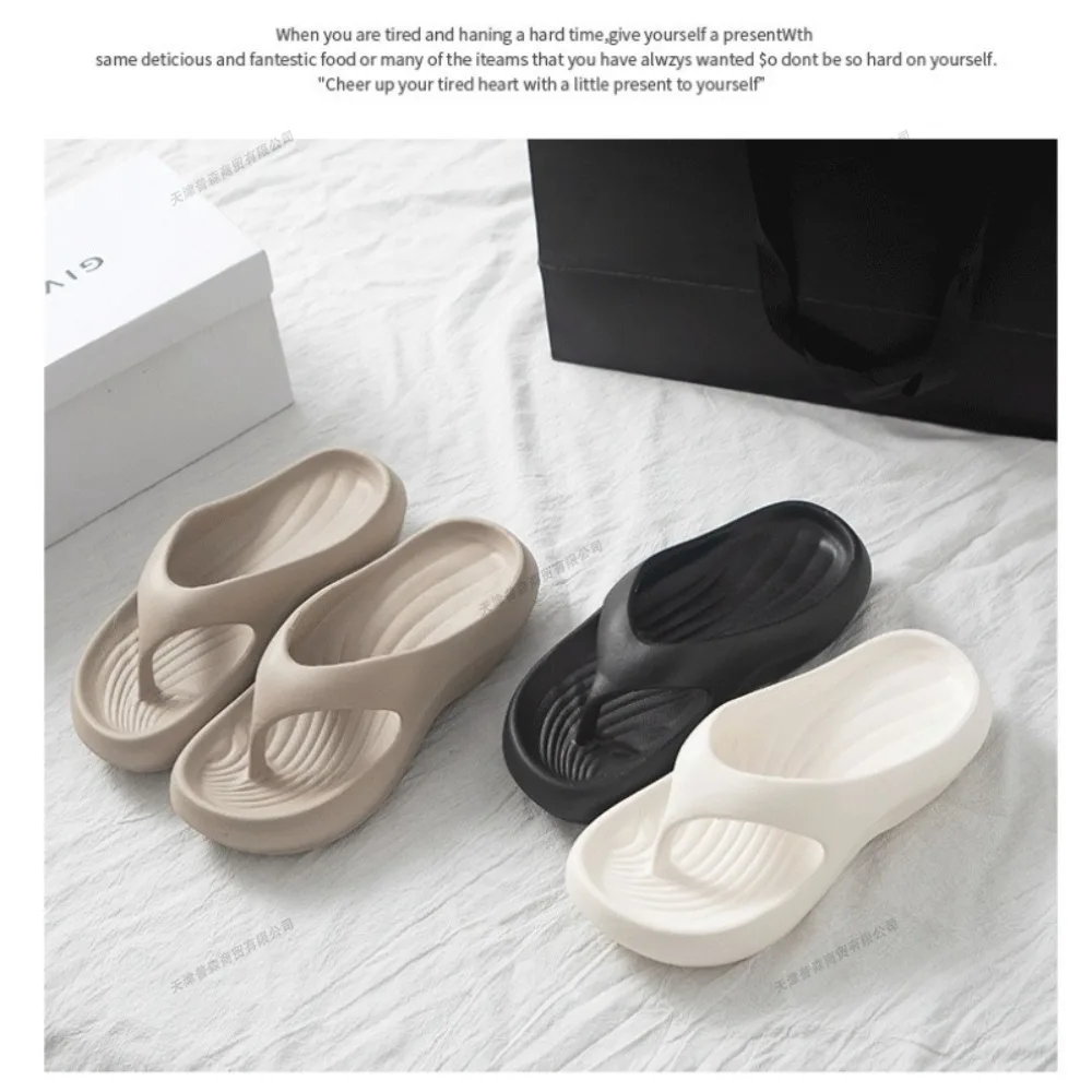 Women Stylish EVA Flip-Flops Comfortable Soft Anti-Slip Anti-Odor Fashionable Versatile for Beach Summer Casual Wear Beach Shoes - Image 3
