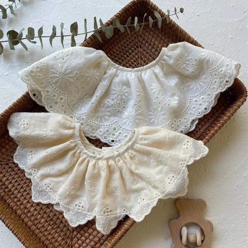 Baby Bib Lace Baby Accessories Korean Kids Lace Collar Cute Hollow Female Baby Bib Scarf Floral Infants Saliva Towel - Image 5
