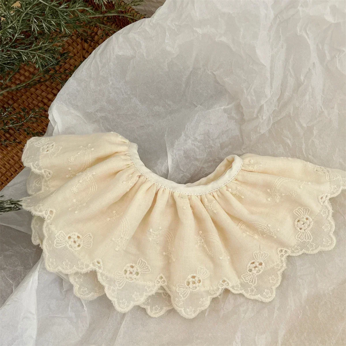 Baby Bib Lace Baby Accessories Korean Kids Lace Collar Cute Hollow Female Baby Bib Scarf Floral Infants Saliva Towel - Image 11