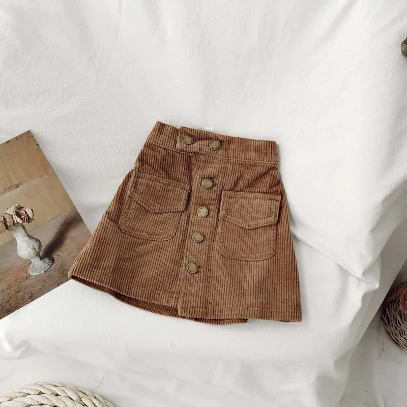 Short Skirt for Kids Girls Spring and Autumn Women's Baby Corduroy Hip Skirt Kids Solid Colour Short Skirt - Image 6