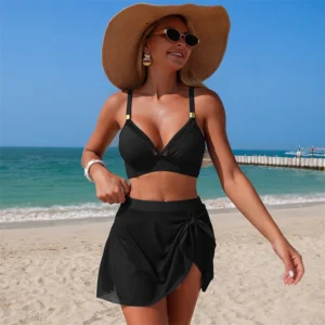 Women High Waist Sexy Swimsuit Beach Swimming Bra And Shorts With Cover Cup