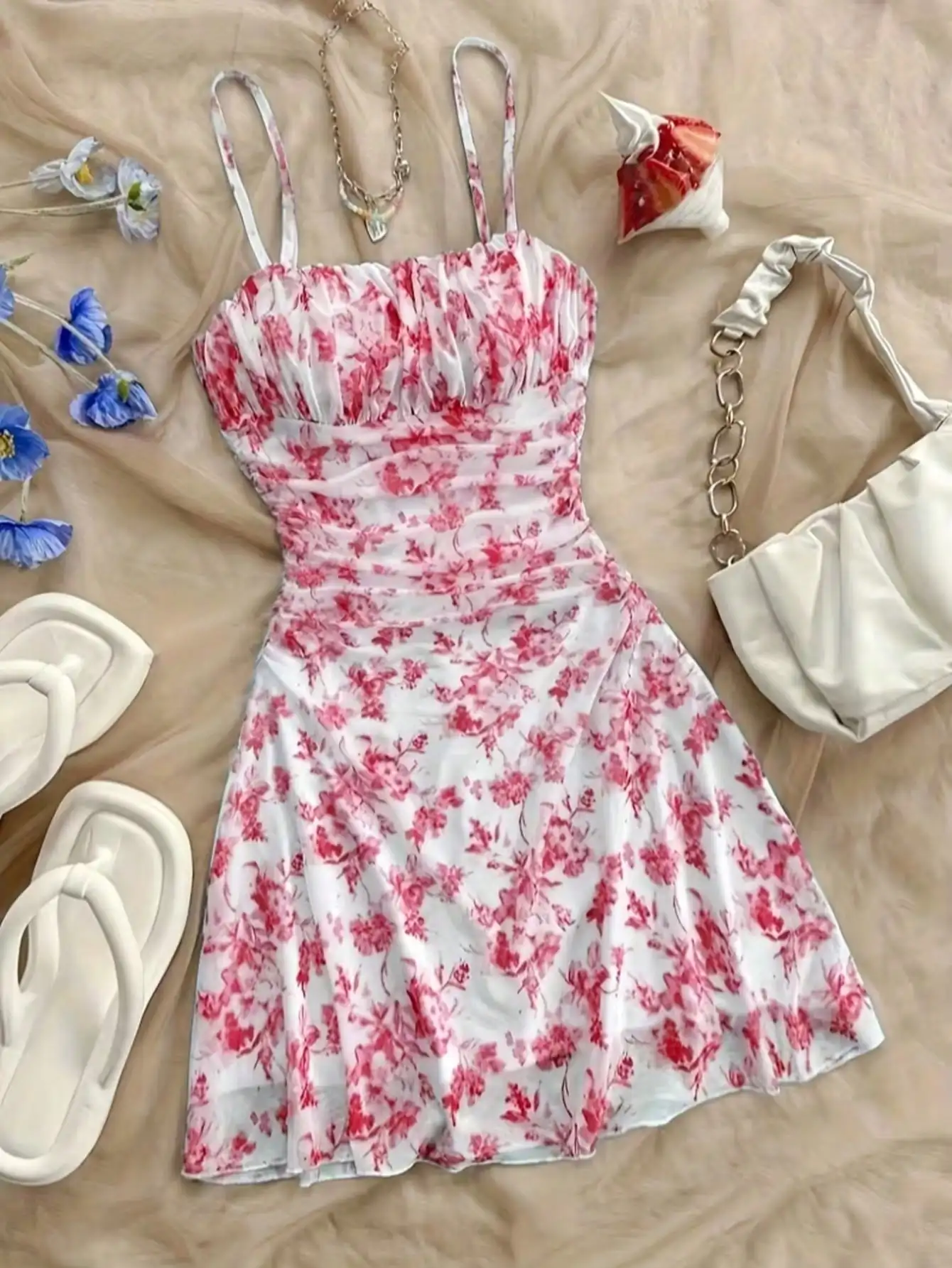 2026 Women's Summer Dress Youth New Flower Printed Hanging Neck Dress Fashionable and Elegant Four Seasons Children's Dress - Image 7