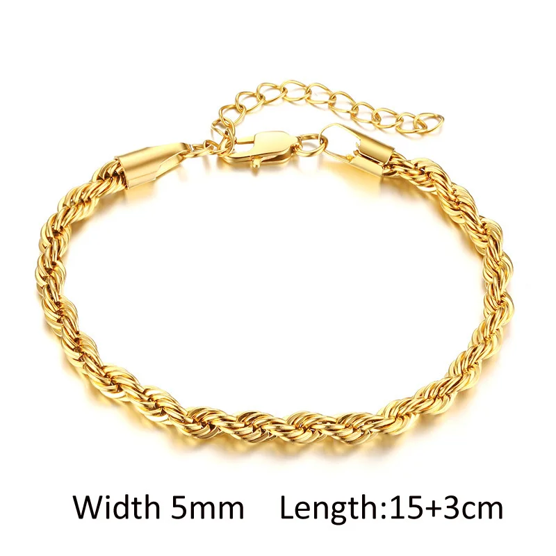 Chunky Stainless Steel Link Chain Bracelet For Woman, Gold Plated Layering Bracelets Wristband Waterproof Jewelry - Image 8
