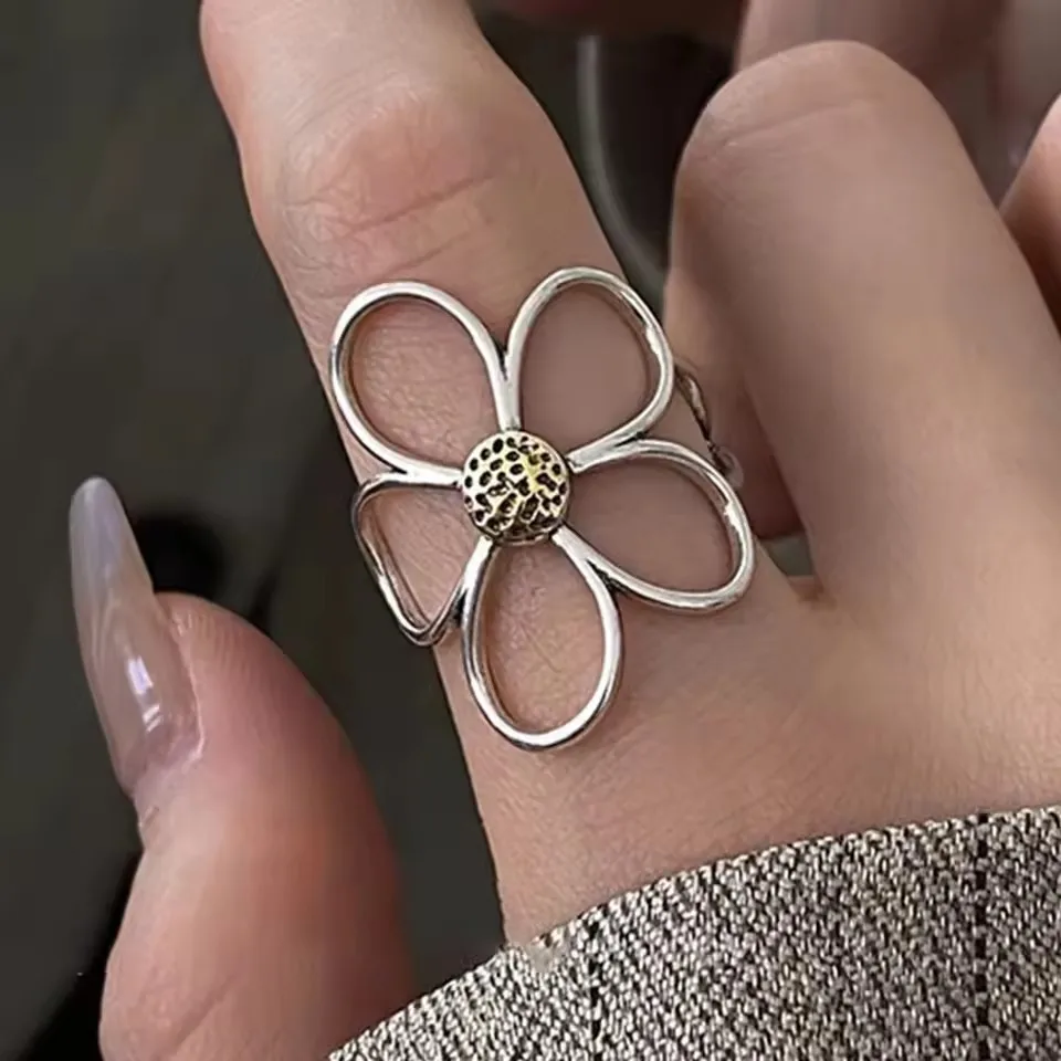VENTFILLE 925 Sterling Silver Wave Ring – Adjustable Irregular Golden Stackable Band - Image 53