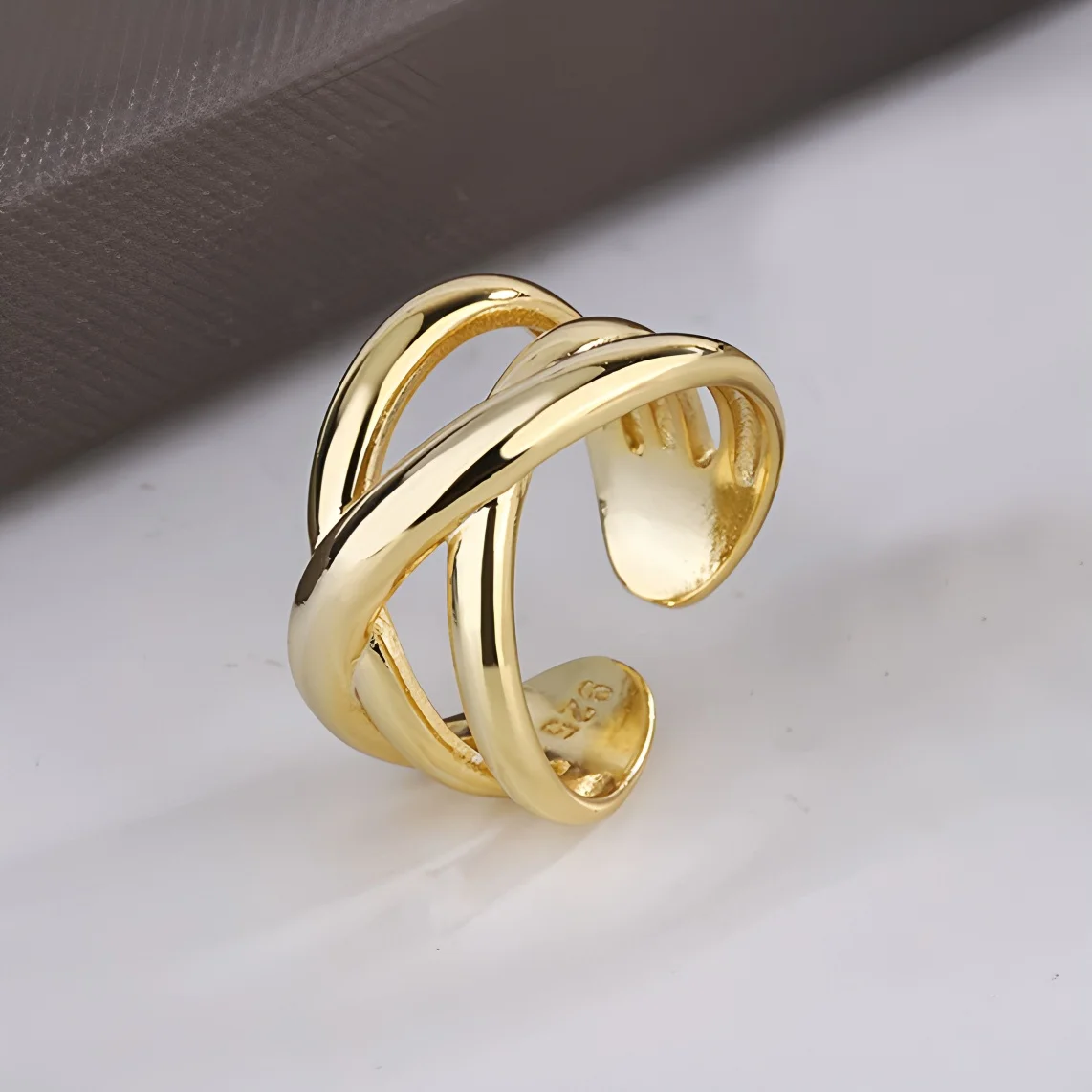 VENTFILLE 925 Sterling Silver Wave Ring – Adjustable Irregular Golden Stackable Band - Image 16