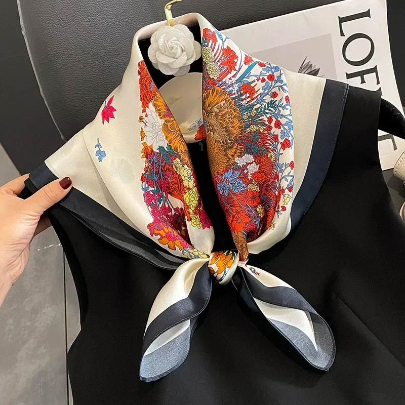 100% Mulberry Silk Bandana Headband Women's Triangle Headscarf Hair Bands Spring Summer Girl Fashion Decoration Ties Hair Scarf - Image 3