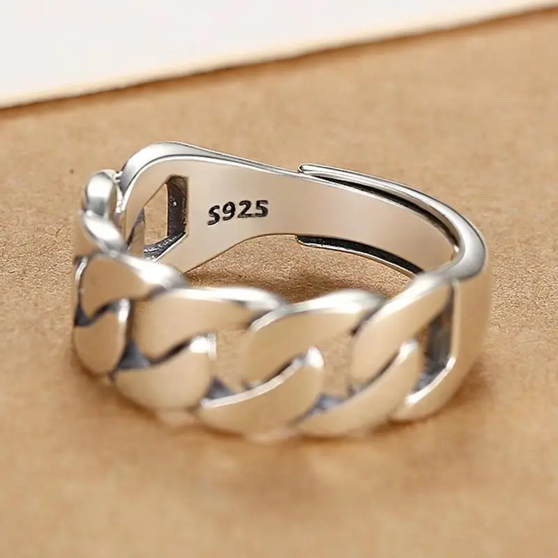 VENTFILLE 925 Sterling Silver Wave Ring – Adjustable Irregular Golden Stackable Band - Image 63