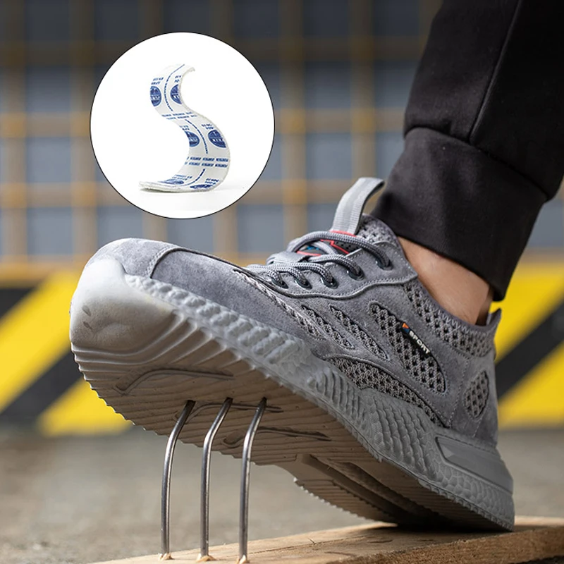Summer Breathable Work Safety Shoes Work Steel Toe Shoes Anti Smashing Anti Stabbing Indestructible Shoes Protection Boots Men - Image 4
