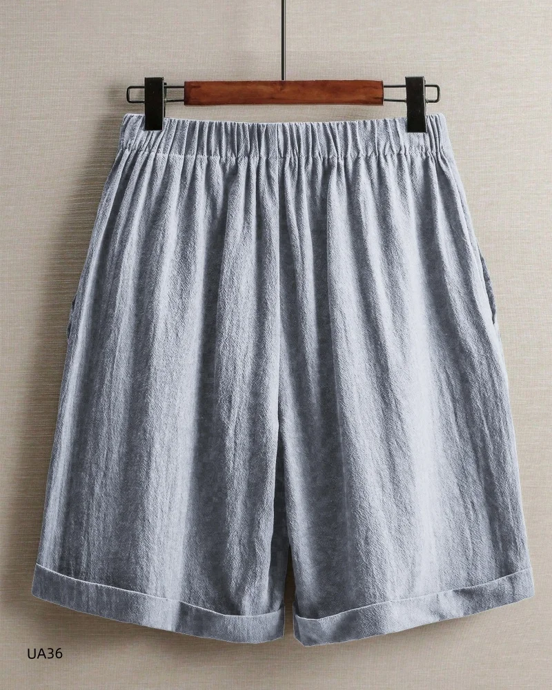 Women's High-Waisted Linen Shorts – Casual Multi-Color Gym & Sports Shorts - Image 6