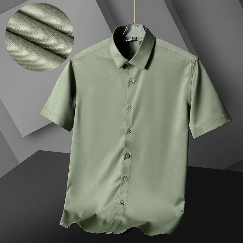 Men Shirts Short Sleeves Dress Shirts For Men Slim Fit Camisa Social Busines White Office Shirt Men's Clothing S-4XL - Image 10