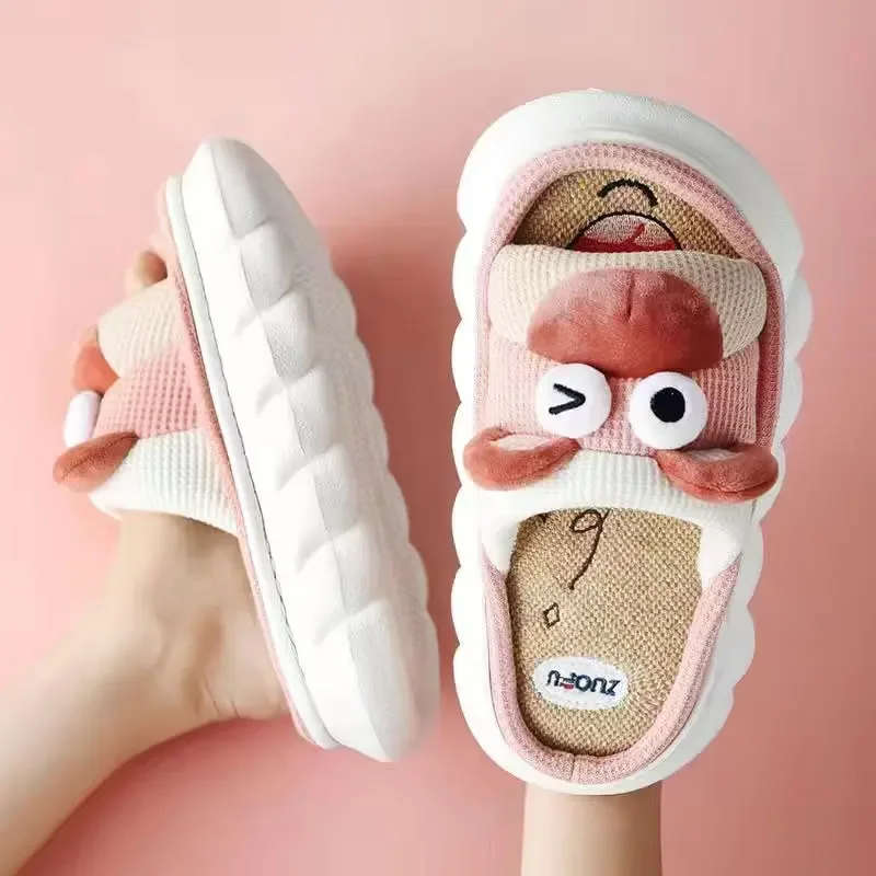 Mo Dou All Senson Designer Slippers Cute Cartoon Lovely Animals Bedroom Cotton Home Shoes Indoor Thick Sole Couples Men Women - Image 11