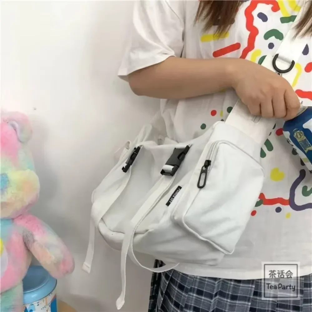 Canvas Crossbody Bags for Women Youth Men Fashion Casual Large Capacity Handbags Shoulder Bags Solid Color Ladies Messenger Bag - Image 7