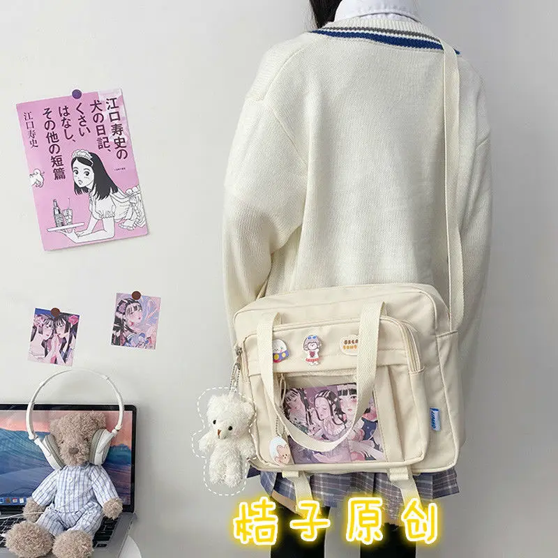 Korean Women's Messenger Bag Simple Multifunctional Female College Student Style Large Capacity Portable One Shoulder Diagonal - Image 12