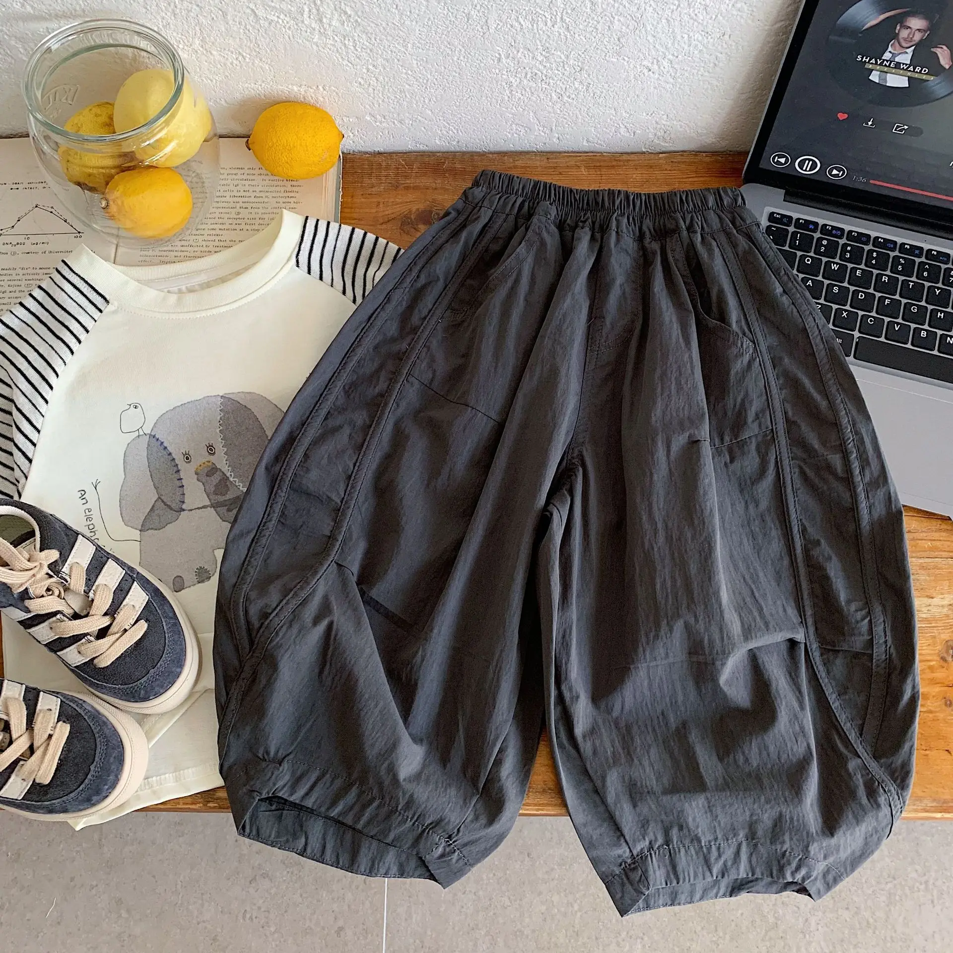 Boys' Fashion Pants Children's Loose Casual Clothing Boys' Solid Color Spring and Summer Pants Kid's Cotton Pants - Image 3